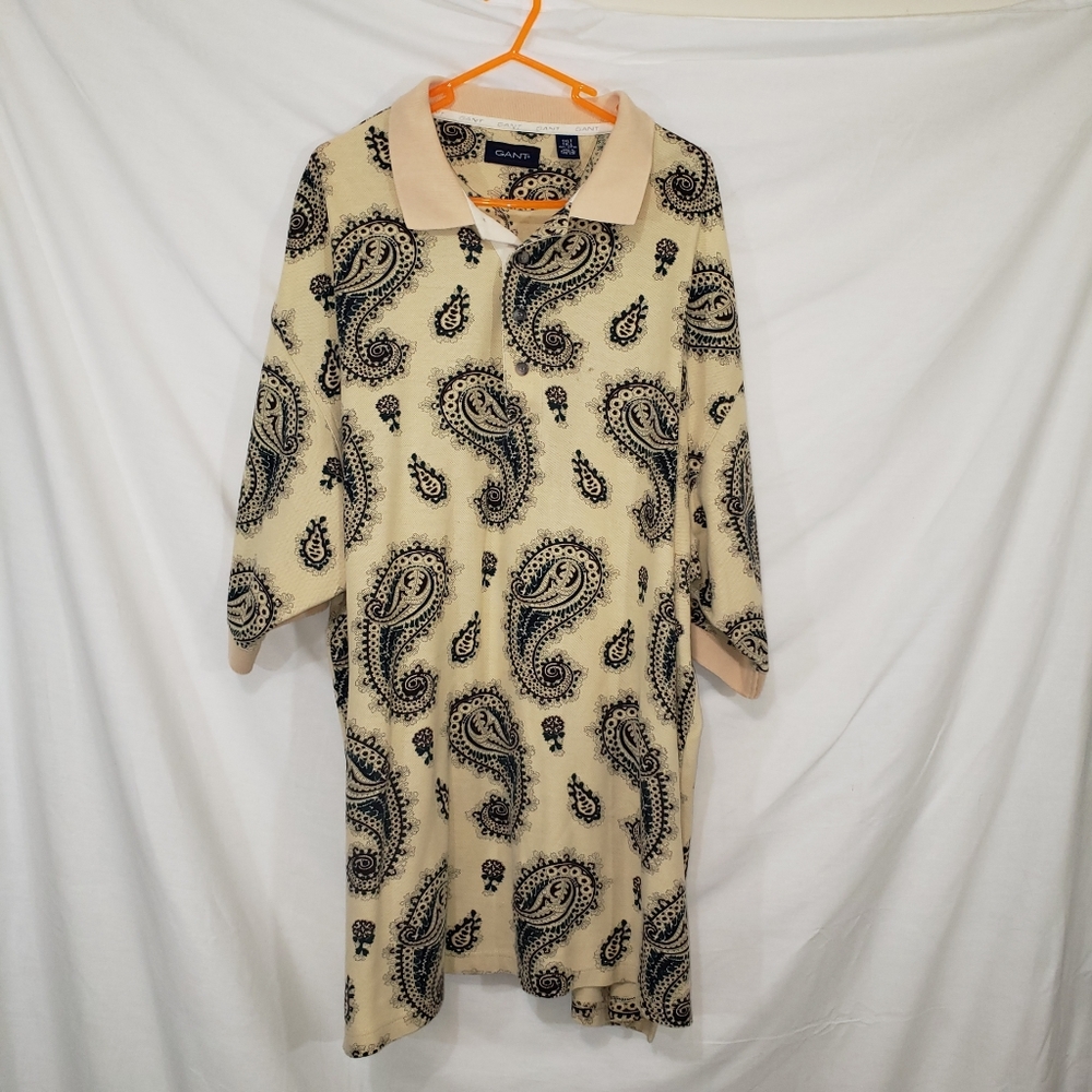 Vintage Gant Pique Polo w/ Paisley